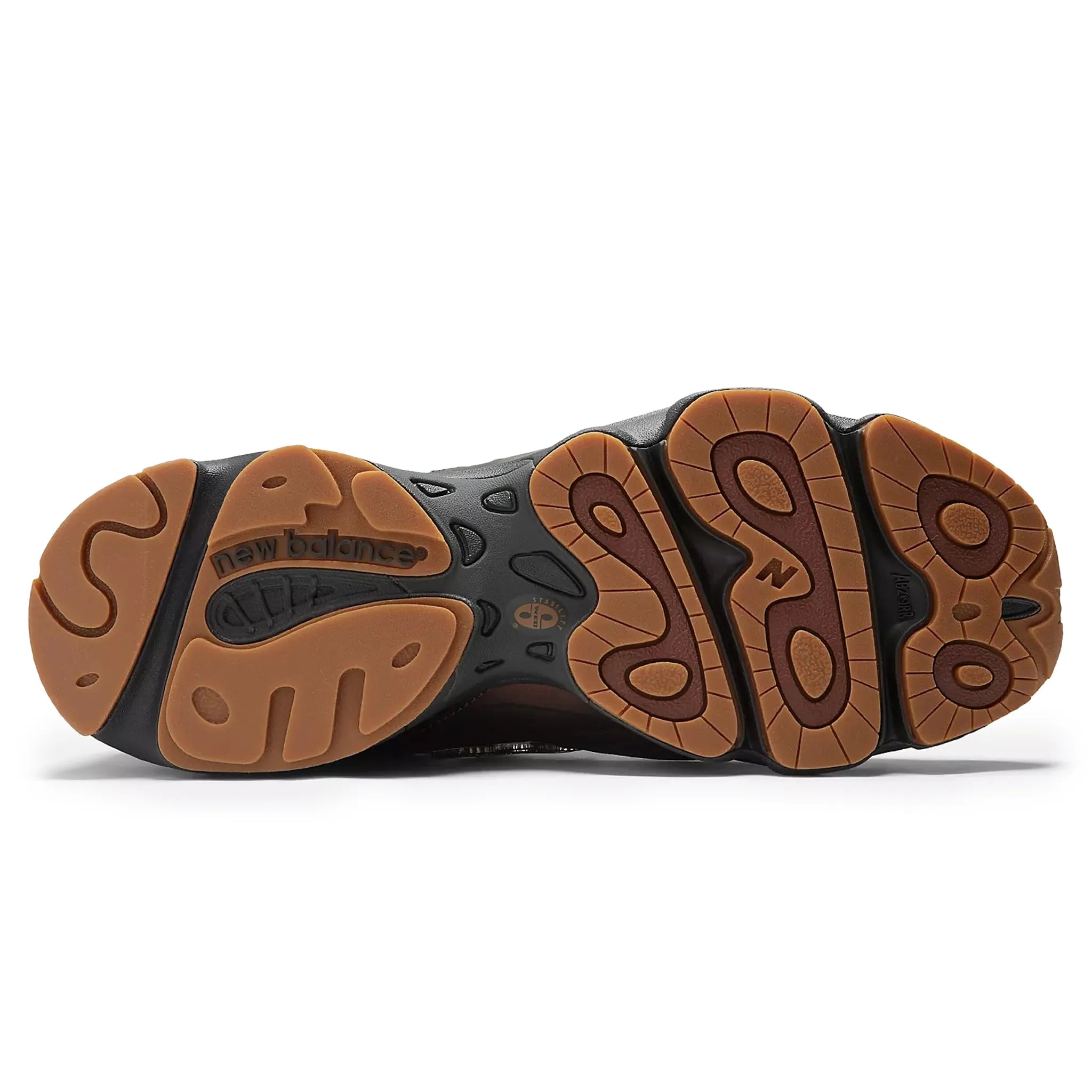 Sole view of Joe Freshgoods x New Balance 1000 When Things Were Pure Black Ice M1000JF1